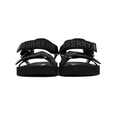 Shop Burberry Black Jacquard Logo Sandals