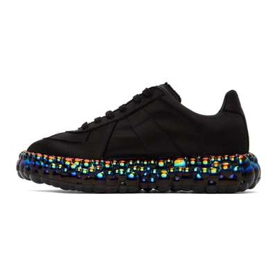 Shop Maison Margiela Black Iridescent Caviar Sneakers In H8204 Black