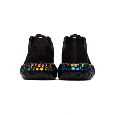 Shop Maison Margiela Black Iridescent Caviar Sneakers In H8204 Black