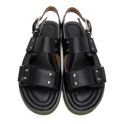 Shop Dries Van Noten Black Leather Sandals In 900 Black