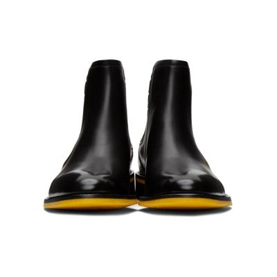 Shop Fendi Black Leather Chelsea Boots In F1os5 Black