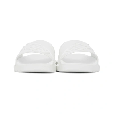 Shop Fendi White 'forever ' Logo Pool Slides In F152n White