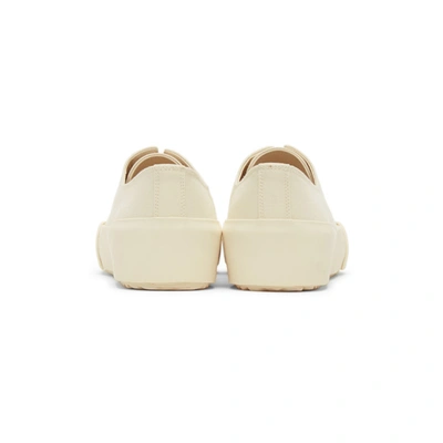 Shop Jil Sander Off-white Canvas Sneakers In 101 Natural