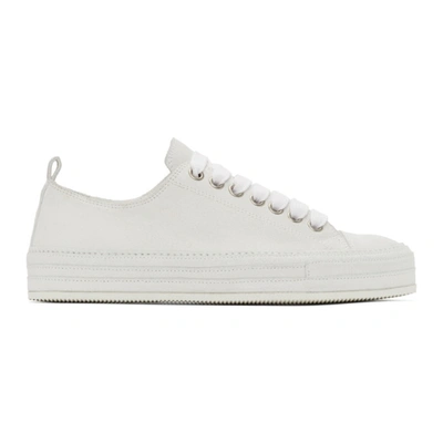 Shop Ann Demeulemeester Off-white Nubuck Sneakers