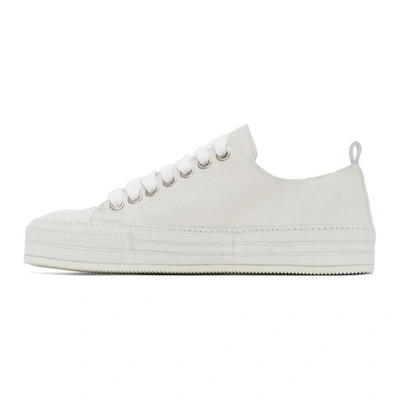 Shop Ann Demeulemeester Off-white Nubuck Sneakers