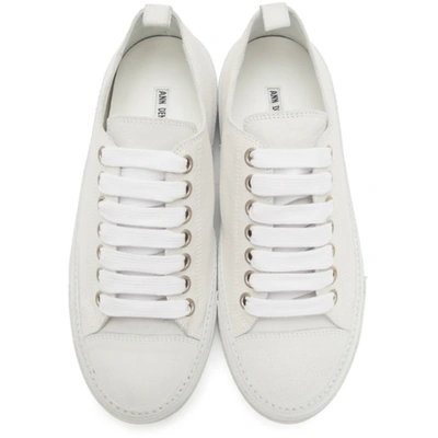 Shop Ann Demeulemeester Off-white Nubuck Sneakers
