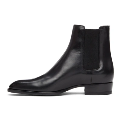 Shop Saint Laurent Black Wyatt Chelsea Boots In 1000 Black