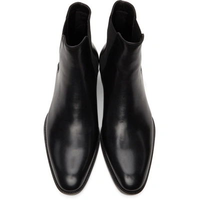 Shop Saint Laurent Black Wyatt Chelsea Boots In 1000 Black