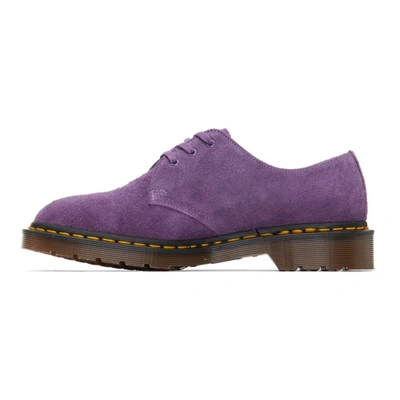 Dr. Martens Purple C.f. Stead Suede 'made In England' 1461 Derbys In Purple