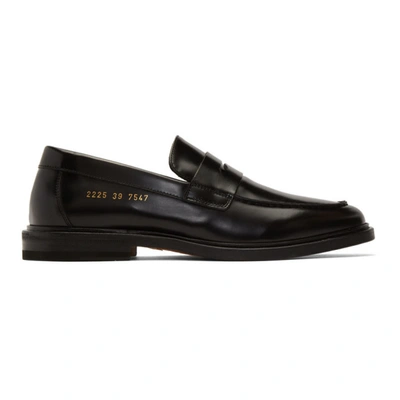 Shop Common Projects Black Leather Loafers In 7547 Black