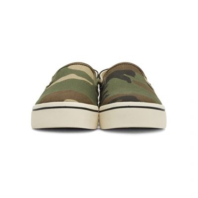 Shop R13 Green Camo Slip-on Sneakers