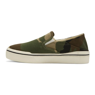 Shop R13 Green Camo Slip-on Sneakers