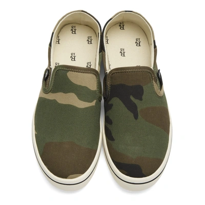 Shop R13 Green Camo Slip-on Sneakers