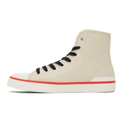 Shop Isabel Marant Off-white & Red Benkeen Sneakers