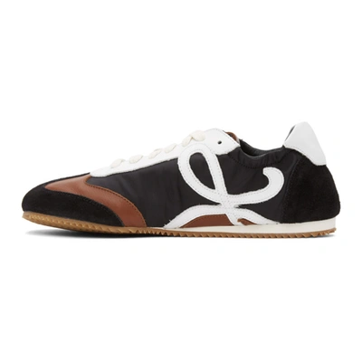 Shop Loewe Black & Brown Ballet Runner Sneakers In 8916 Blkwht