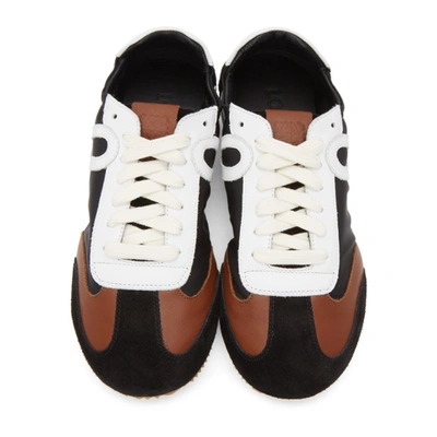 Shop Loewe Black & Brown Ballet Runner Sneakers In 8916 Blkwht