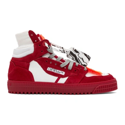 Shop Off-white White & Red Off Court 3.0 High-top Sneakers In White Red