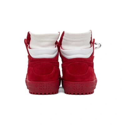 Shop Off-white White & Red Off Court 3.0 High-top Sneakers In White Red