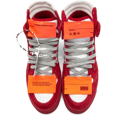 Shop Off-white White & Red Off Court 3.0 High-top Sneakers In White Red