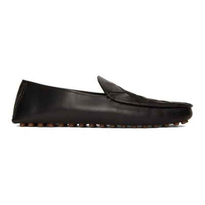 Shop Bottega Veneta Black Intrecciato Loafers In 1000 Black