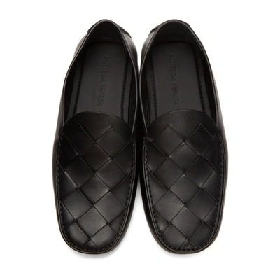 Shop Bottega Veneta Black Intrecciato Loafers In 1000 Black