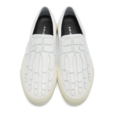 Shop Amiri White Skeleton Toe Slip-on Sneakers In Ivw
