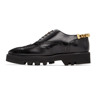 Shop Jw Anderson Black Curb Chain Master Loafers In 999 Nero