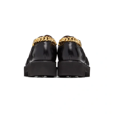 Shop Jw Anderson Black Curb Chain Master Loafers In 999 Nero