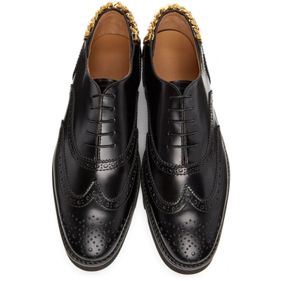 Shop Jw Anderson Black Curb Chain Master Loafers In 999 Nero