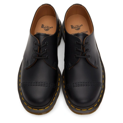 Shop Comme Des Garçons Homme Deux Black Dr. Martens Edition 'made In England' Straight Toe Cap Derbys In 1 Black