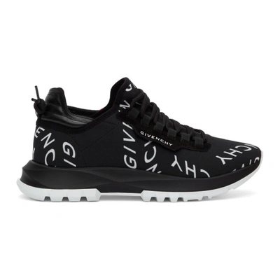 Shop Givenchy Black Refracted Logo Spectre Runner Sneakers In 004-black/w