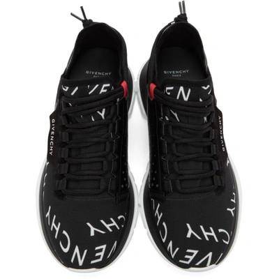 Shop Givenchy Black Refracted Logo Spectre Runner Sneakers In 004-black/w