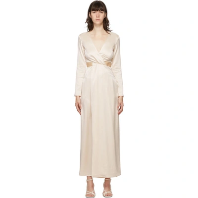 Shop Anna Quan Beige Elena Dress In Buff