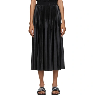 Shop Givenchy Black Pleated Mid-length Skirt In 001 Black
