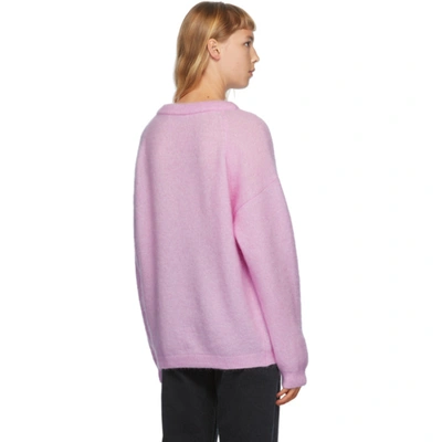 Shop Acne Studios Pink Wool & Mohair Oversized Sweater In Bubblegum