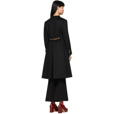 Shop Gucci Black Wool Coat In 1000 Black