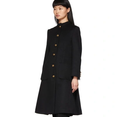 Shop Gucci Black Wool Coat In 1000 Black