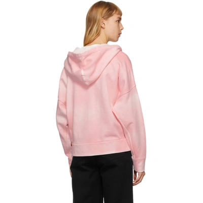 Shop Moncler Pink Spray Paint Zip-up Hoodie In 500 Pink