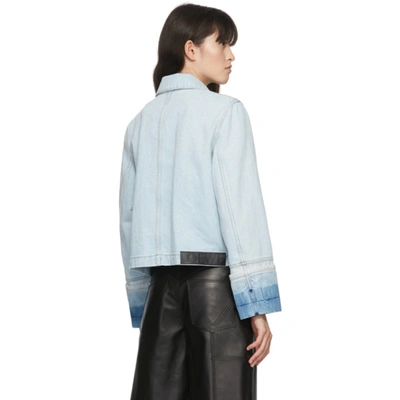 Shop Loewe Blue Button Denim Jacket In 5140 Ltblu