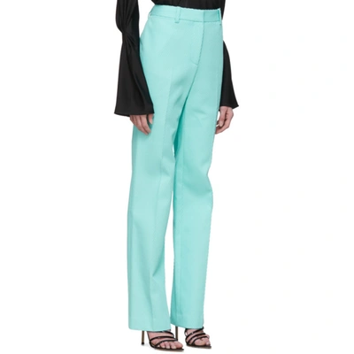 Shop Victoria Beckham Blue High-waisted Slim Leg Trousers In Icy Blue