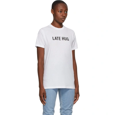 Shop Helmut Lang Ssense Exclusive White 'late Hug' T-shirt In White/black