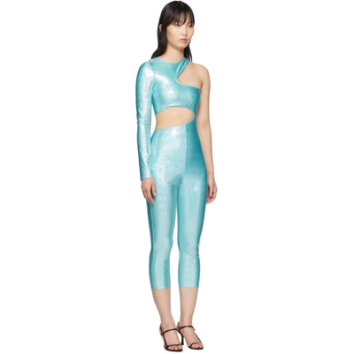Shop Saks Potts Ssense Exclusive Blue Asymmetric Jumpsuit And Skirt Set In Shimmeraqua
