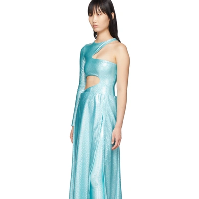 Shop Saks Potts Ssense Exclusive Blue Asymmetric Jumpsuit And Skirt Set In Shimmeraqua