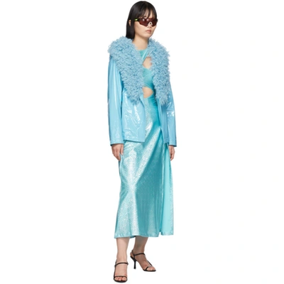 Shop Saks Potts Ssense Exclusive Blue Asymmetric Jumpsuit And Skirt Set In Shimmeraqua