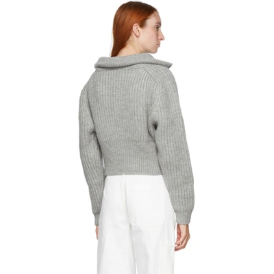Shop Jacquemus Grey 'la Maille Olive' Sweater