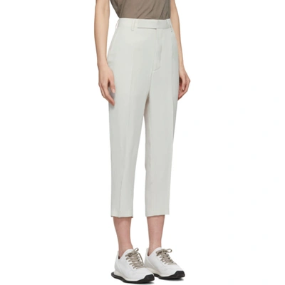 Shop Rick Owens Off-white Easy Astaires Trousers In 08 Pearl