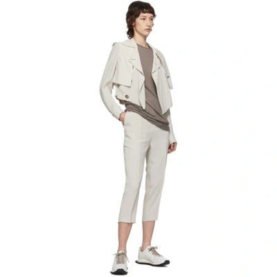 Shop Rick Owens Off-white Easy Astaires Trousers In 08 Pearl