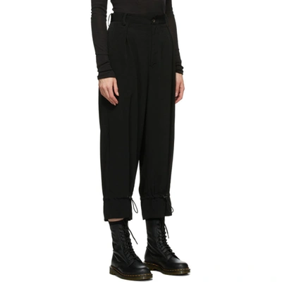 Shop Regulation Yohji Yamamoto Black Hem Tighten Trousers