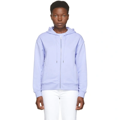 Shop Kenzo Blue Tiger Zip Hoodie In 65 Lavendar