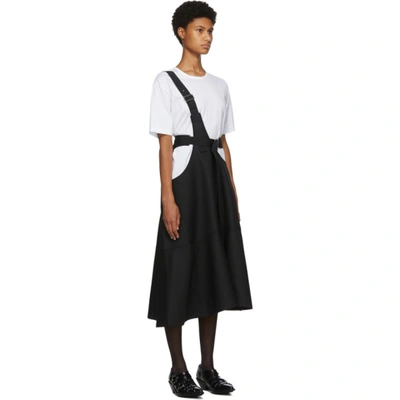Shop Junya Watanabe Black Wool Herringbone One-strap Suspender Skirt In 1 Black